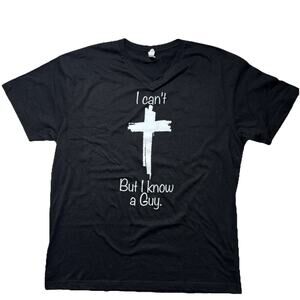 Christian Graphic Tshirt V-Neck Black Unisex Size XL